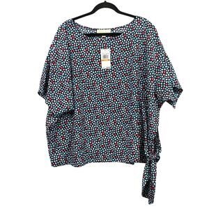 Michael Michael Kors Women's Plus Palm Short Sleeves Blouse Top Size 3X